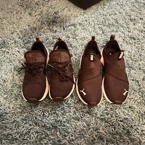 Lot of 2 black woman's Puma/New Balance tennis shoes size 7.5-8